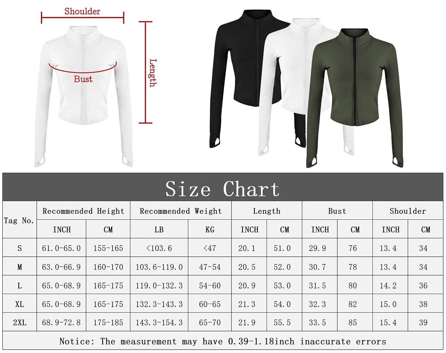 Women'S Tracksuit Jacket Slim Fit Long Sleeved Fitness Coat Yoga Crop Tops with Thumb Holes Gym Jacket Workout Sweatshirts