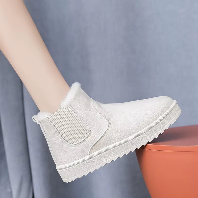 Snow Boots Women 2021 New Thick Velvet Large Size Winter Fashion Warmth One-Step Short Boots Cotton Shoes Women'S Cotton Shoesdr